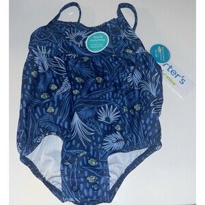 NWT Carters Child Be Mine, 1 Piece Swimsuit, Blue w/Fish, Baby Girl 3-6 Months